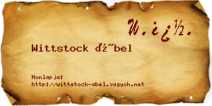Wittstock Ábel névjegykártya
